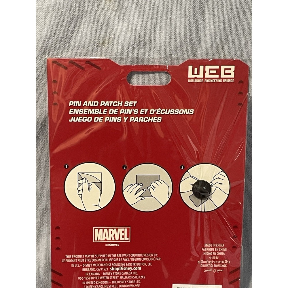 NEW Disneyland Avengers Campus Spiderman WEB Slinger Test Team Patch & Pin - Picture 3 of 3